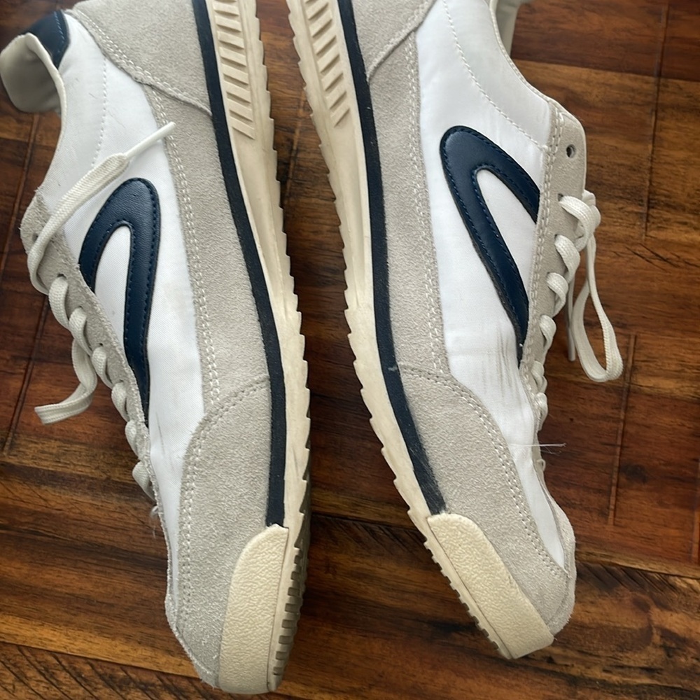 Tretorn Rawlins Suede Shoes Womens Size 9M White Navy Sneakers Blokecore Retro - Picture 11 of 13